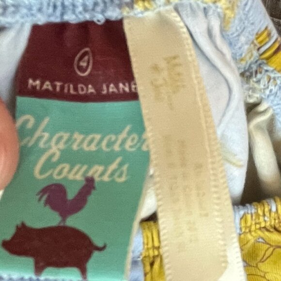 Matilda Jane Character Counts Amelie Blue Peasant Top Girls Sz 4 Floral - Picture 8 of 10